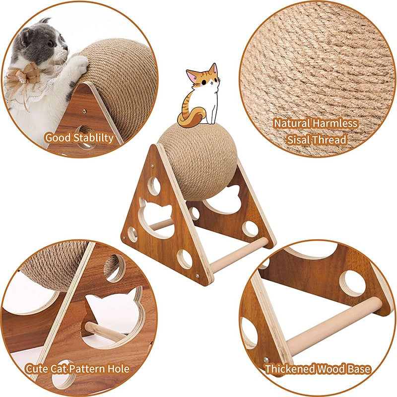 AlphaPick Cat Scratcher Toy, Natural Sisal Cat Scratching Ball