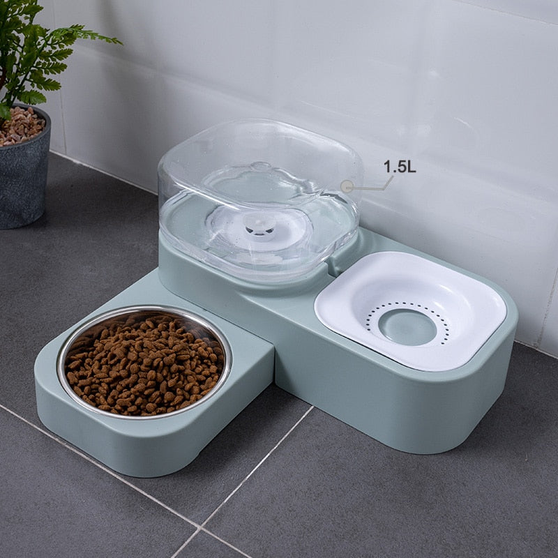 Alphapick Raised Cat Bowls, Tilt Cat Dog Food Water Elevated Bowls Set with Automatic Water Bottle