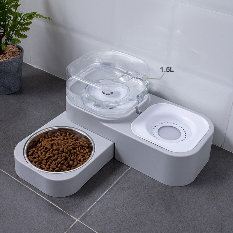 Alphapick Raised Cat Bowls, Tilt Cat Dog Food Water Elevated Bowls Set with Automatic Water Bottle