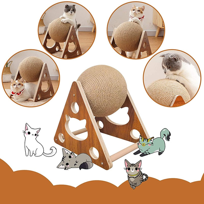 AlphaPick Cat Scratcher Toy, Natural Sisal Cat Scratching Ball