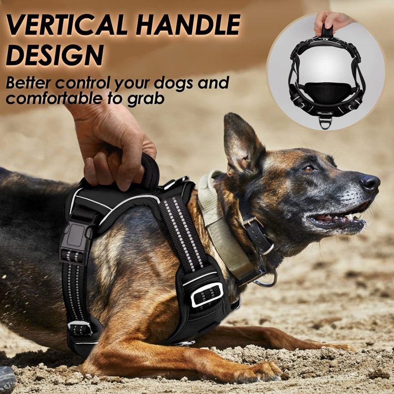 AlphaPick No Pull Dog Harness No Choke Easy Control Handle Reflective