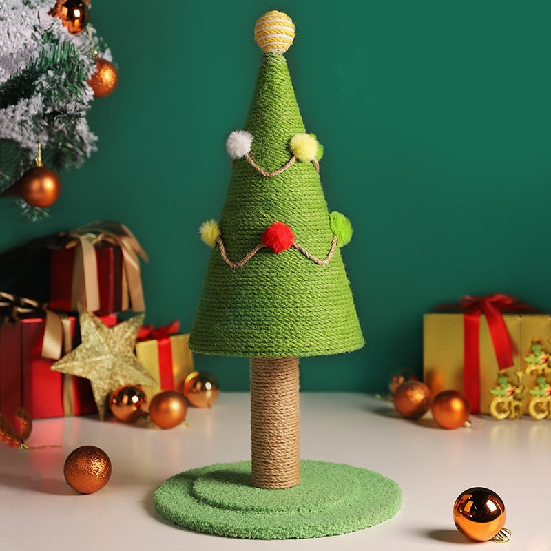 Alphapick Christmas Tree Cat Climbing Frame Sisal Cat Scratcher