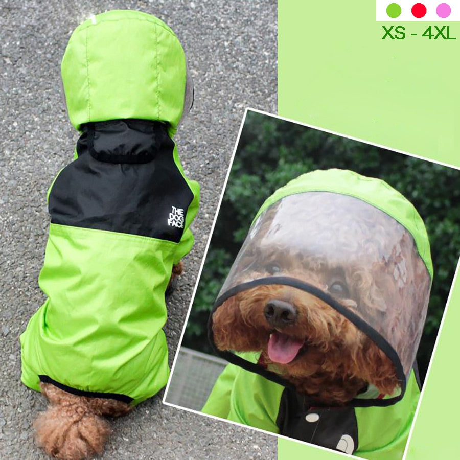 AlphaPick  Dog Raincoat Transparent Hooded Jumpsuit Dogs Waterproof Coat