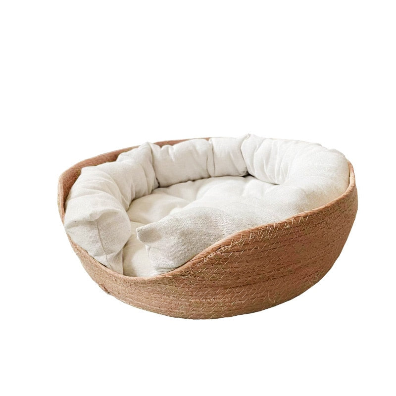 AlphaPick Four Seasons Pet Bed Kennel for Cat Puppy Dog Beds Sofa Handmade Bamboo