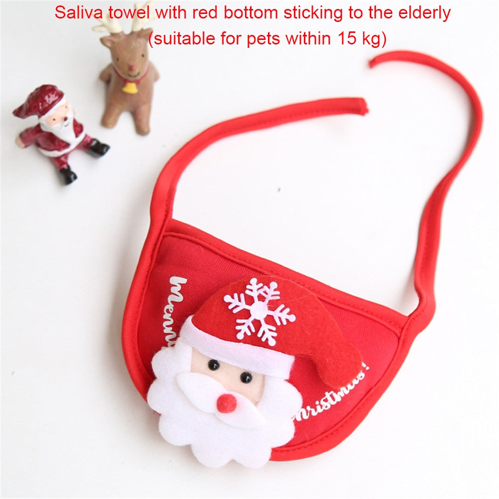 Alphapick Christmas Bandana Santa Hat Dog Scarf Triangle Bibs